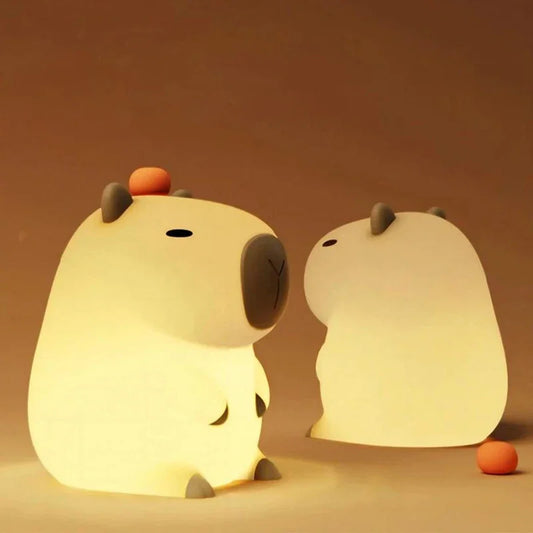 Capybara Night Light Cute Cartoon Silicone Lamp USB Rechargeable Timing Dimming Sleep Night Lamp for Children'S Room Decor